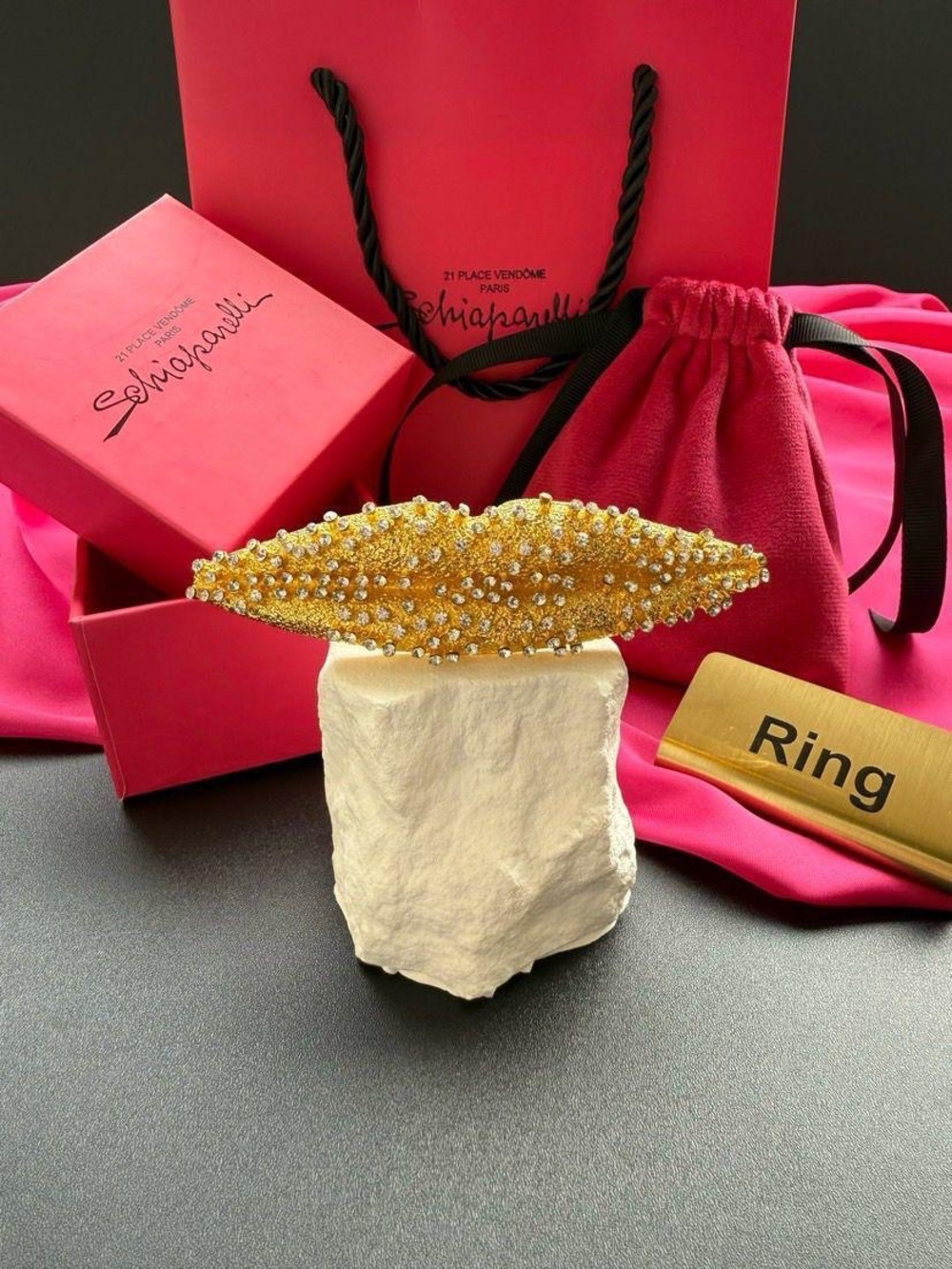 Schiaparelli Gold Crystal Pave Statement Ring - Designer Style
